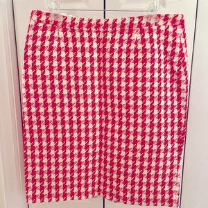 Red, White, and Pink Boden Tweed Skirt